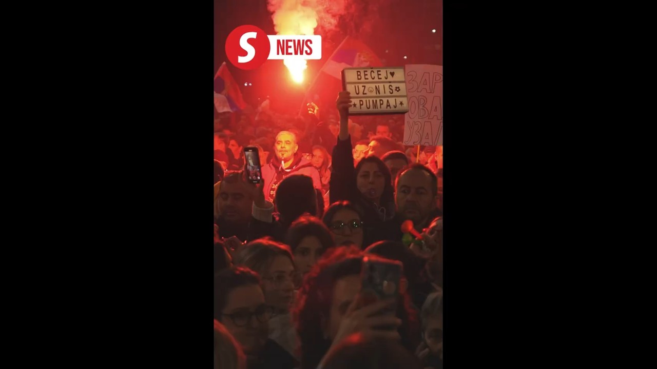 Protesters gather in Serbia's south for mass demonstration
