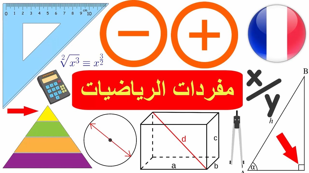 الرياضيات بالفرنسية - مفردات الدراسة في اللغة اللفرنسية - تعلم اللغة الفرنسية