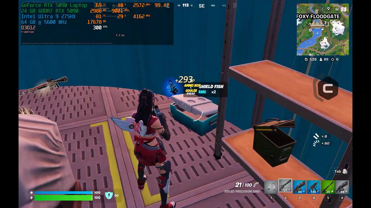 Fortnite - RTX 5090 Laptop + Intel Ultra 9 275HX | 1600P | PERFORMANCE MODE