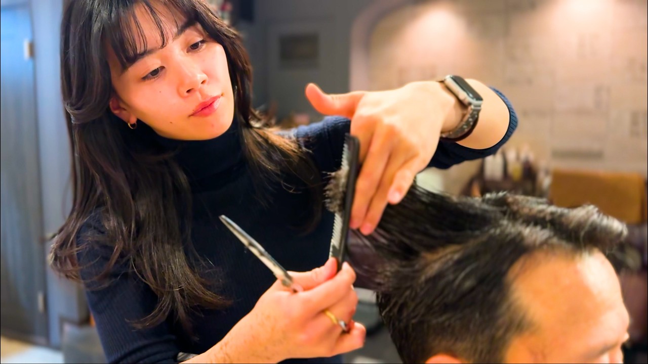 💈【ASMR】Become a handsome man with the magic of a beautiful stylist. “BARBES TOKYO”  #haircut