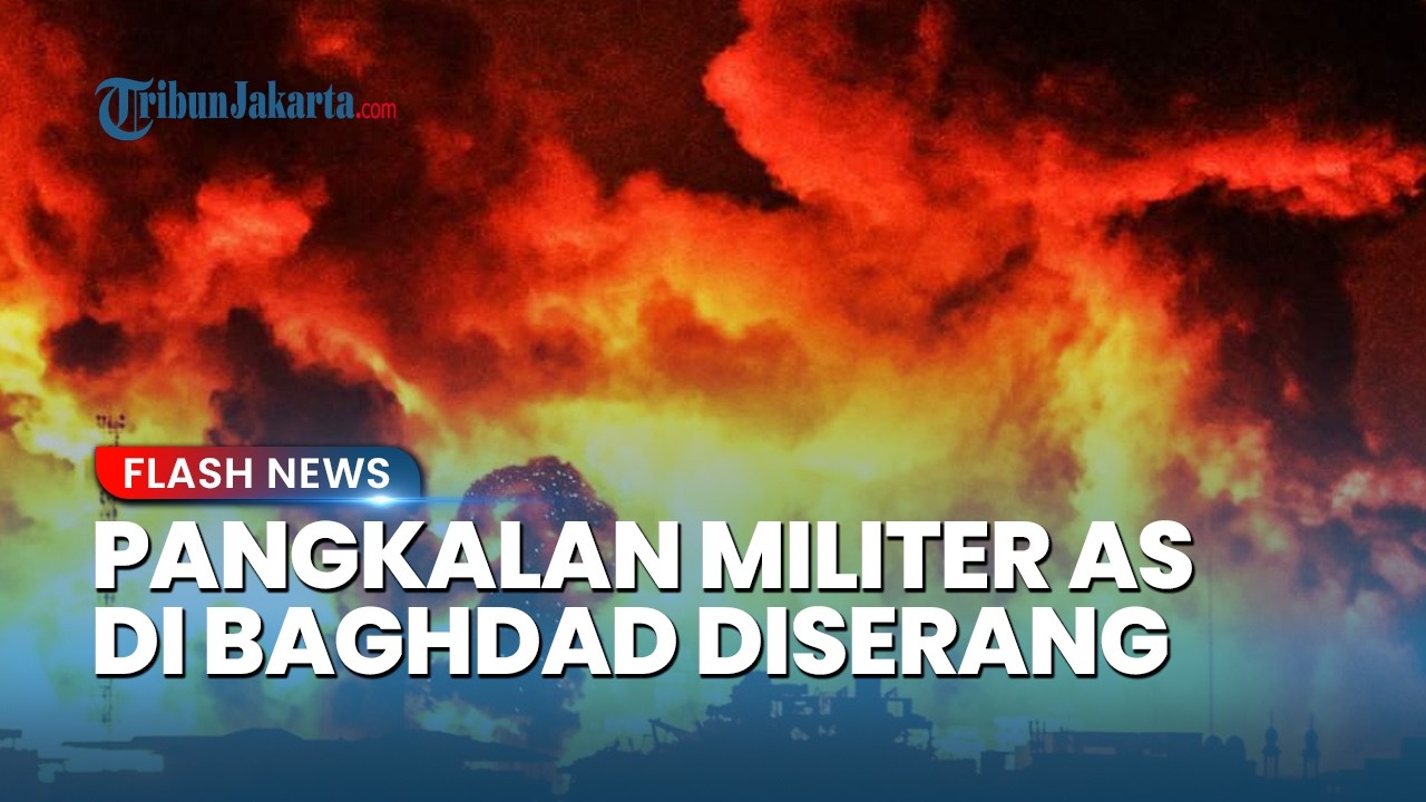 Detik-detik Pangkalan Militer AS di Baghdad Diserang Drone, 4 Ledakan Dahsyat hingga Asap Membumbung