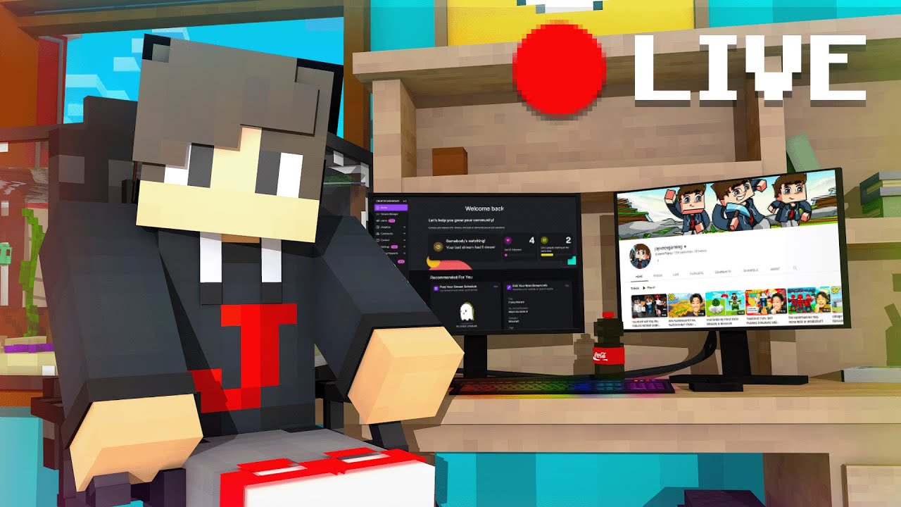 Becoming a STREAMER Inside in MINECRAFT!