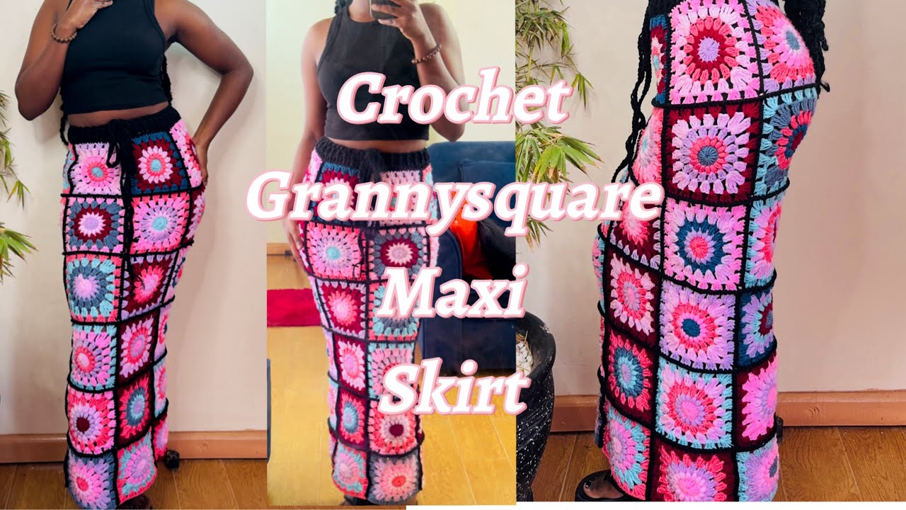 DIy crochet granny square skirt|easy step by step tutorial for beginners@seven_made