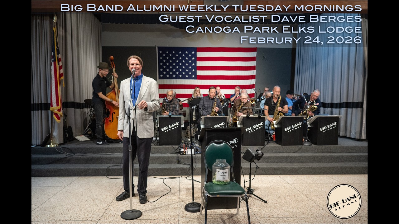 Dave Berges sings with the Big Band Alumni, Tuesday Morning, Rehearsal/Dance, February 24, 2026