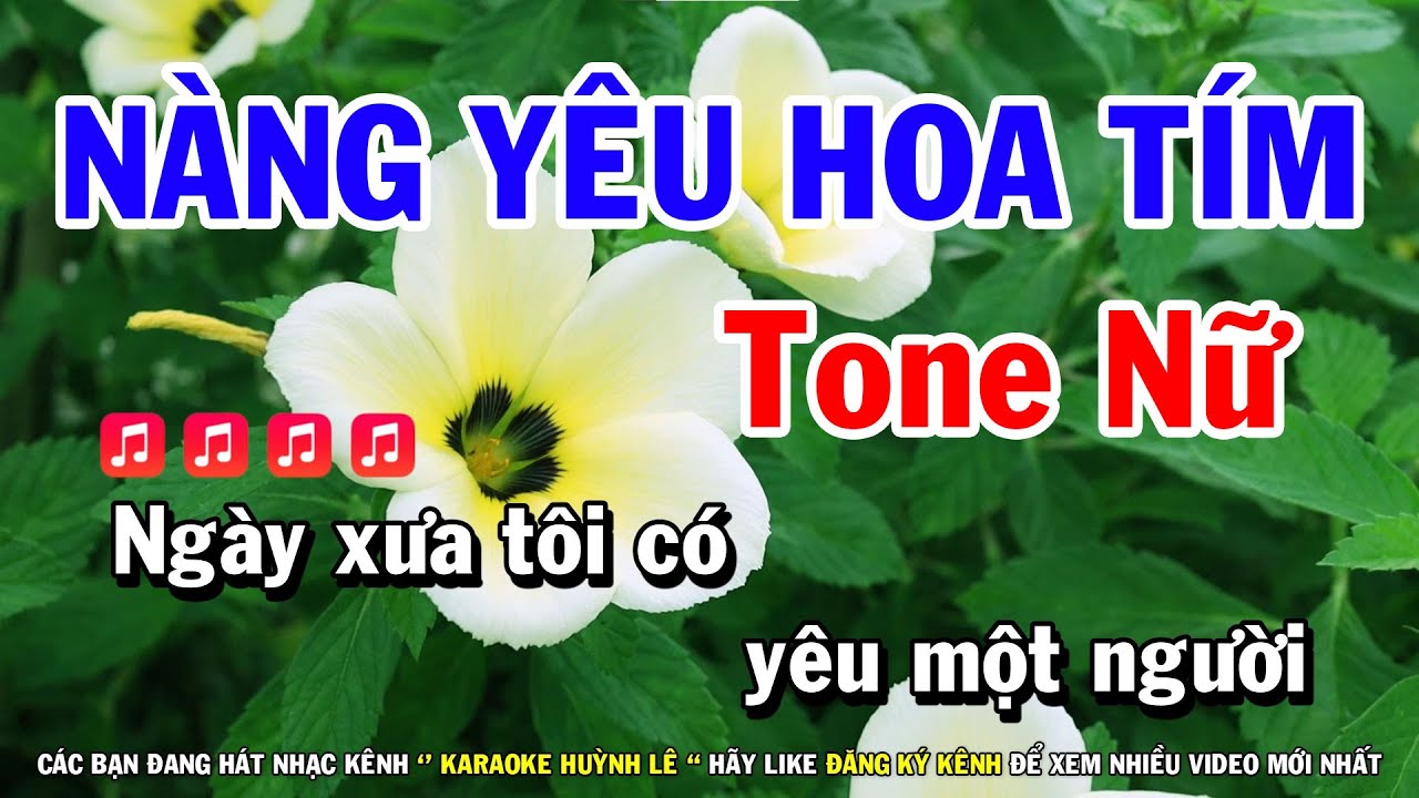 Karaoke Nàng Yêu Hoa Tím - Tone Nữ Nhạc Sống | Karaoke Huỳnh Lê