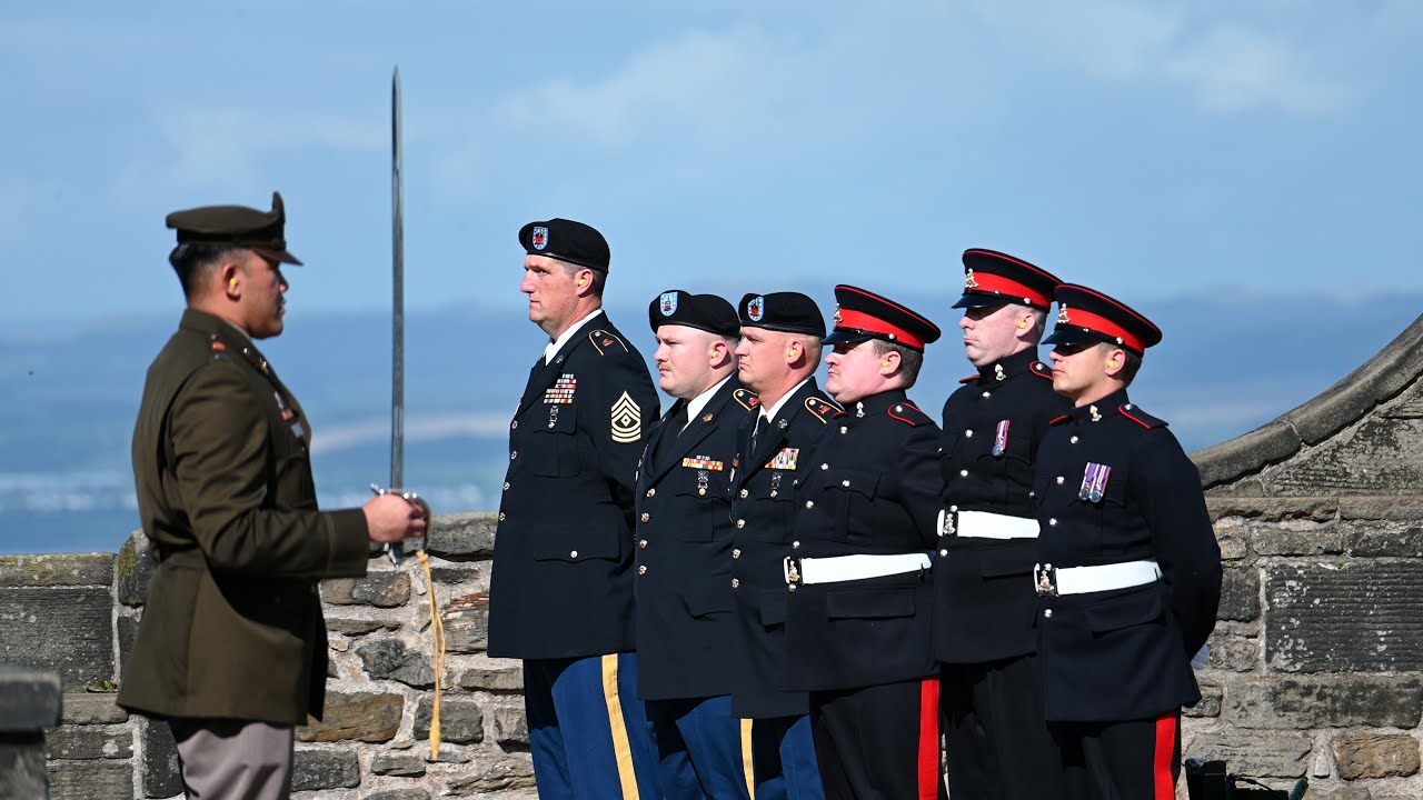 Unusual US Army take part in Gun Salute for King Charles in Scotland