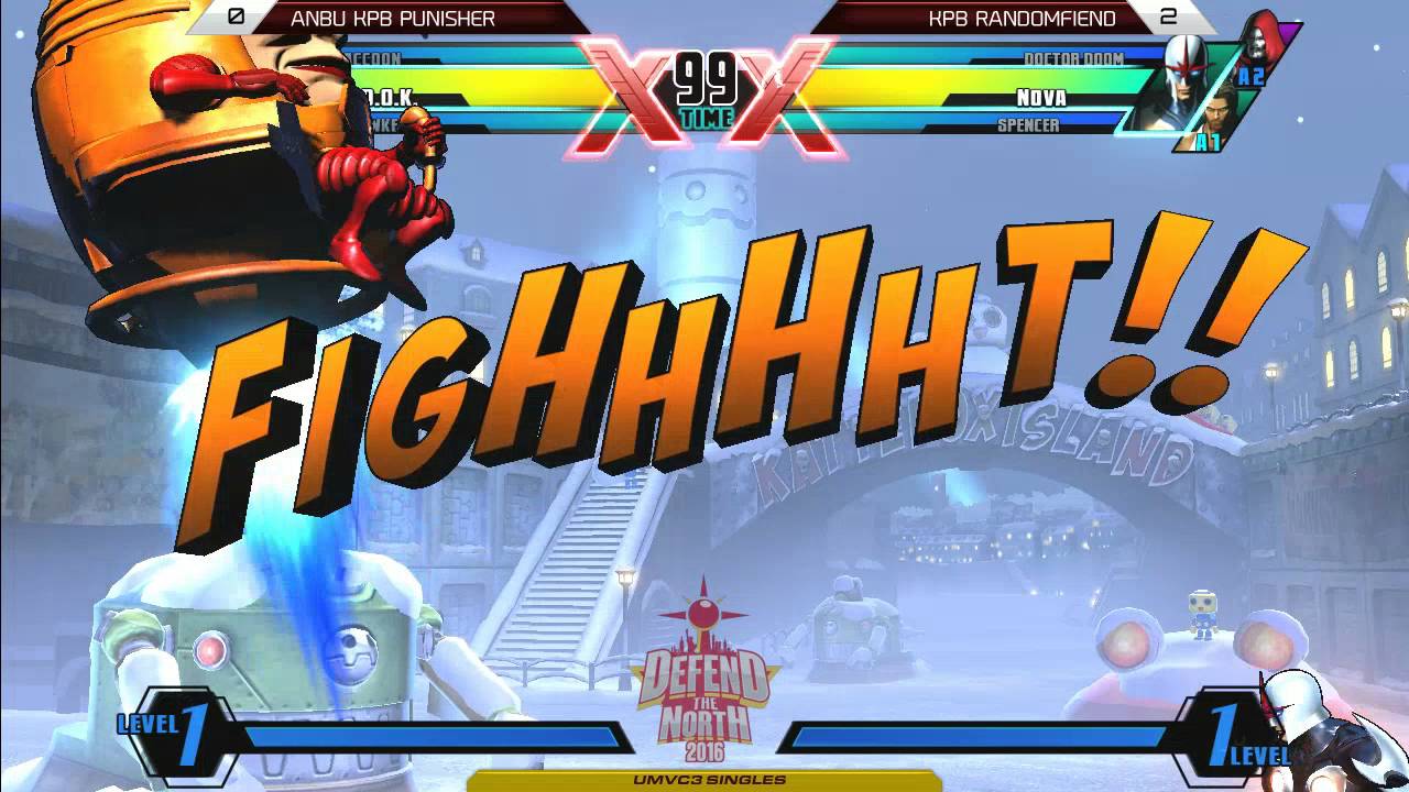 Ultimate Marvel vs Capcom 3 Tournament: Defend the North 2016 Day 2  - Punisher v Randomfiend
