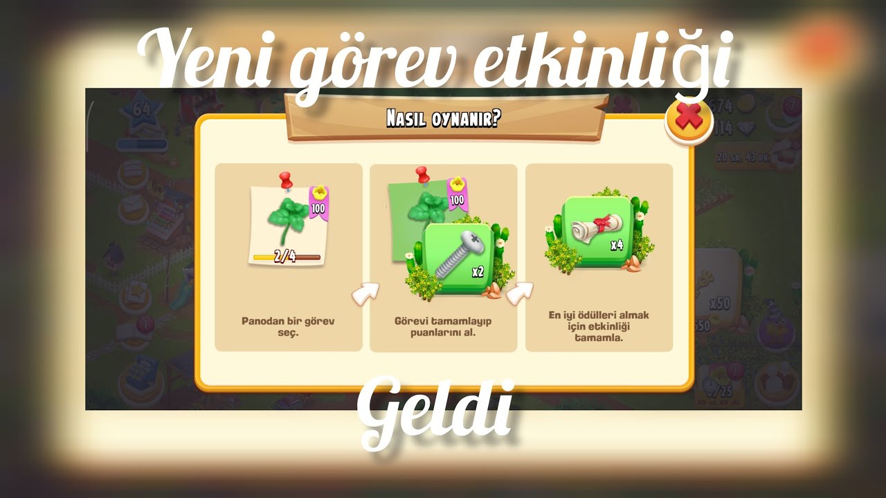 Hay day oyun günlüklerim - Yeni görev etkinliği