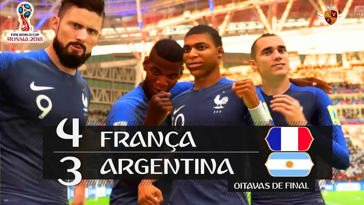 FRANÇA 4 x 3 ARGENTINA - COPA DO MUNDO RECRIADA NO FIFA 18