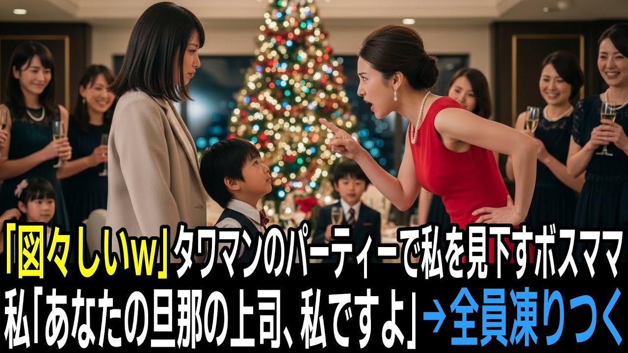 「貧乏人のくせに図々しいw」タワマンで私を追い出したボスママ。私「あなたの旦那の上司、私ですが？」→会場が凍りつく