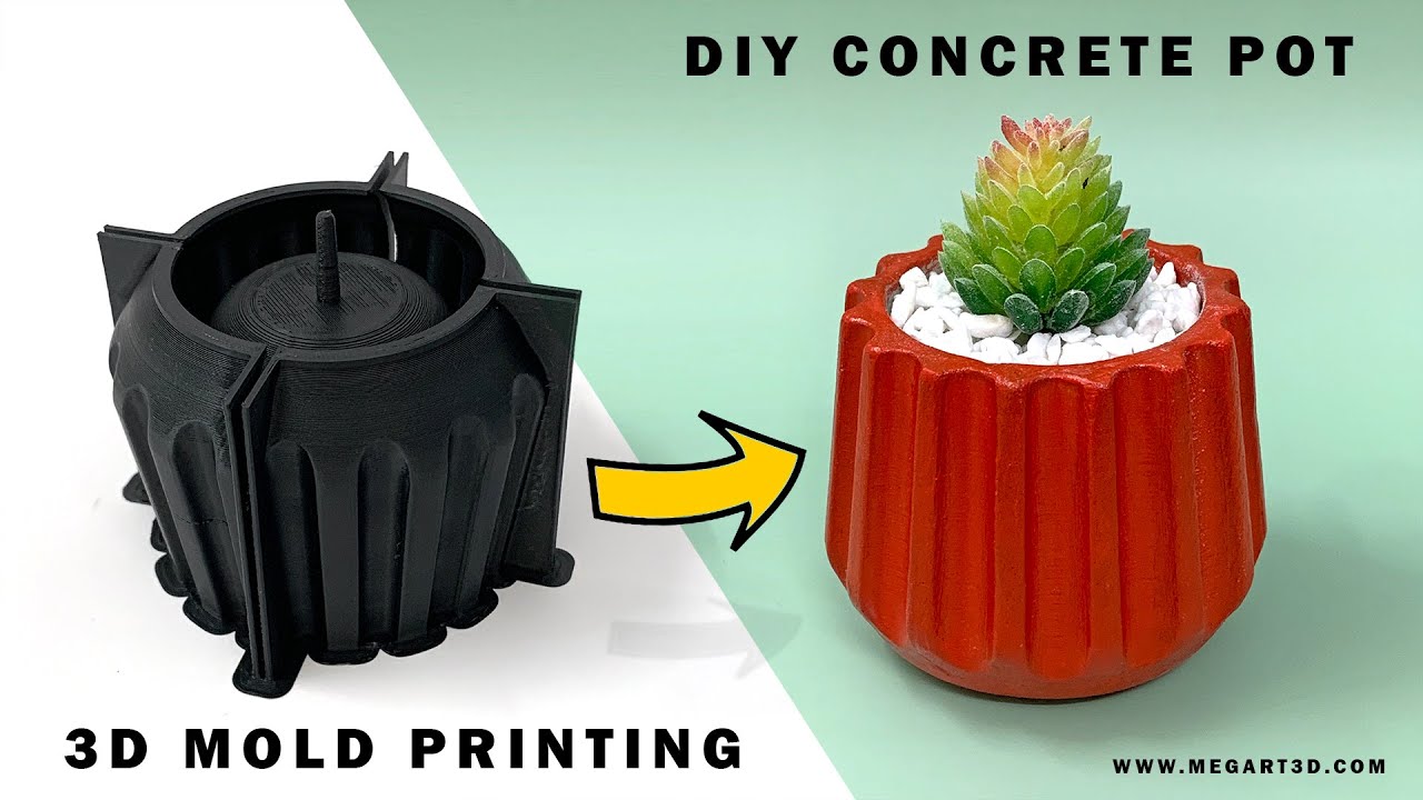 How to Make Concrete Pot using 3D mold