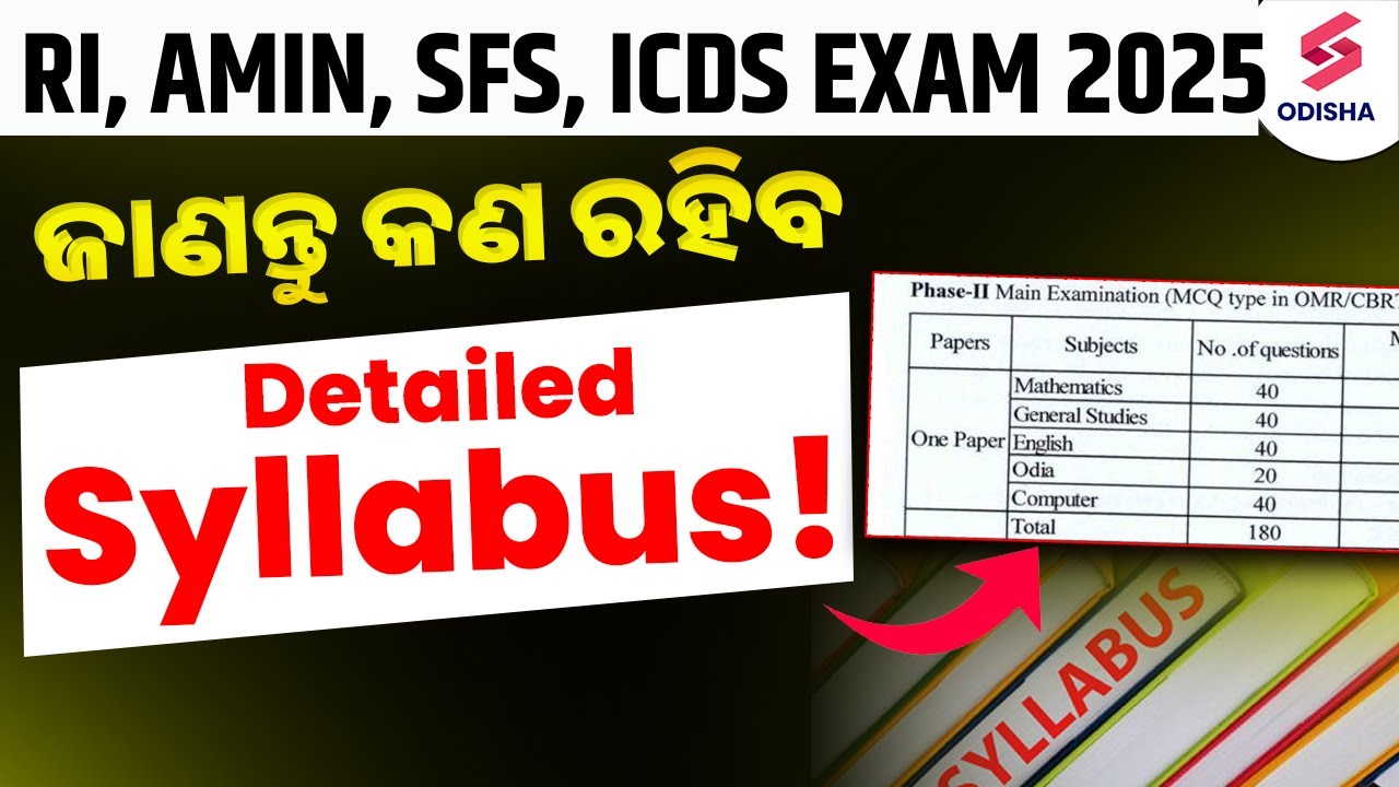 RI Amin Mains Exam Syllabus I OSSSC RI,AMIN,SFS Mains Syllabus | RI Amin Mains Exam Syllabus 2025