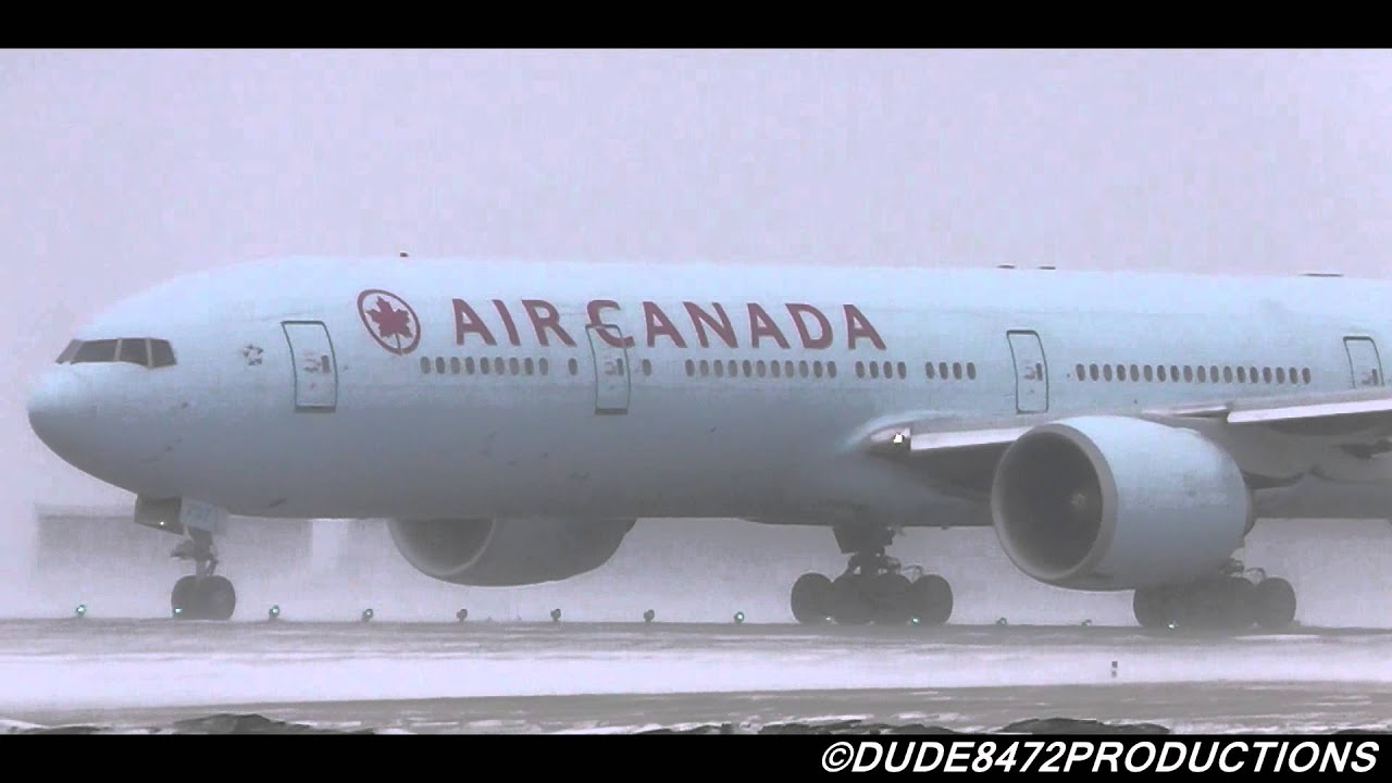 Air Canada 777-333/ER [C-FIUW] Windy Takeoff from Calgary ᴴᴰ