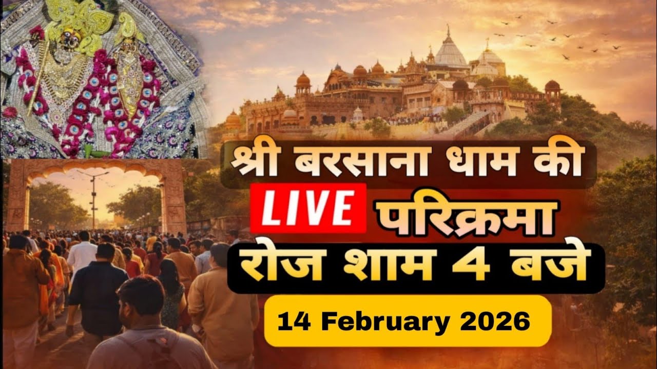 LIVE परिक्रमा श्री बरसाना धाम की हर रोज शाम 4 बजे श्रीजी की कृपा से Day-185🪷 14/02/26 ☎️8595252064🪷
