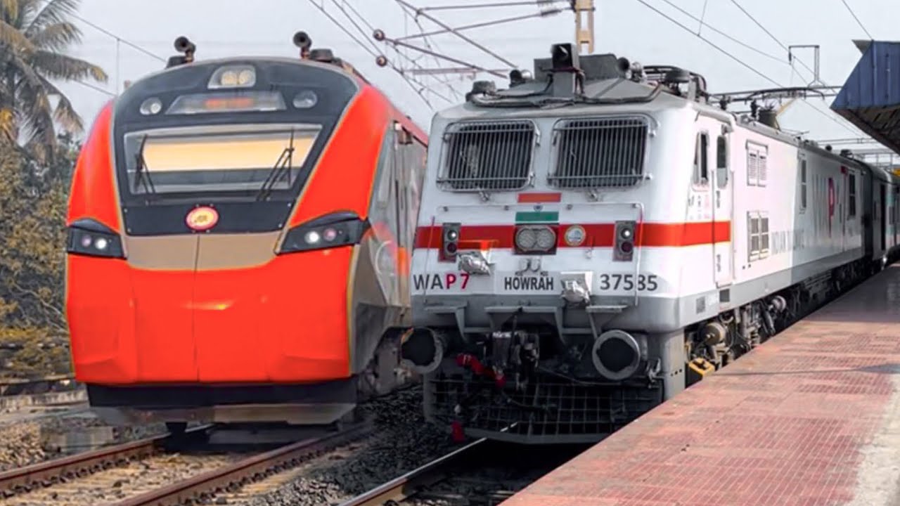 Fastest 110 Kmph 🔥Action : India’s First Vande Bharat Sleeper Meet Brand New Wap7 Shaktipunj Express