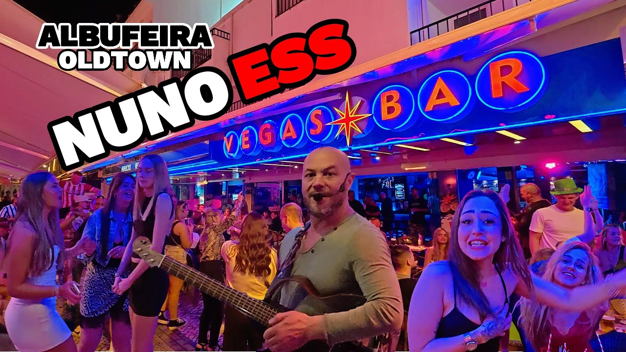 Albufeira Old Town 11pm We Go Looking For Nuno Ess Vegas Bar Restaurants Clubs Walking Tour