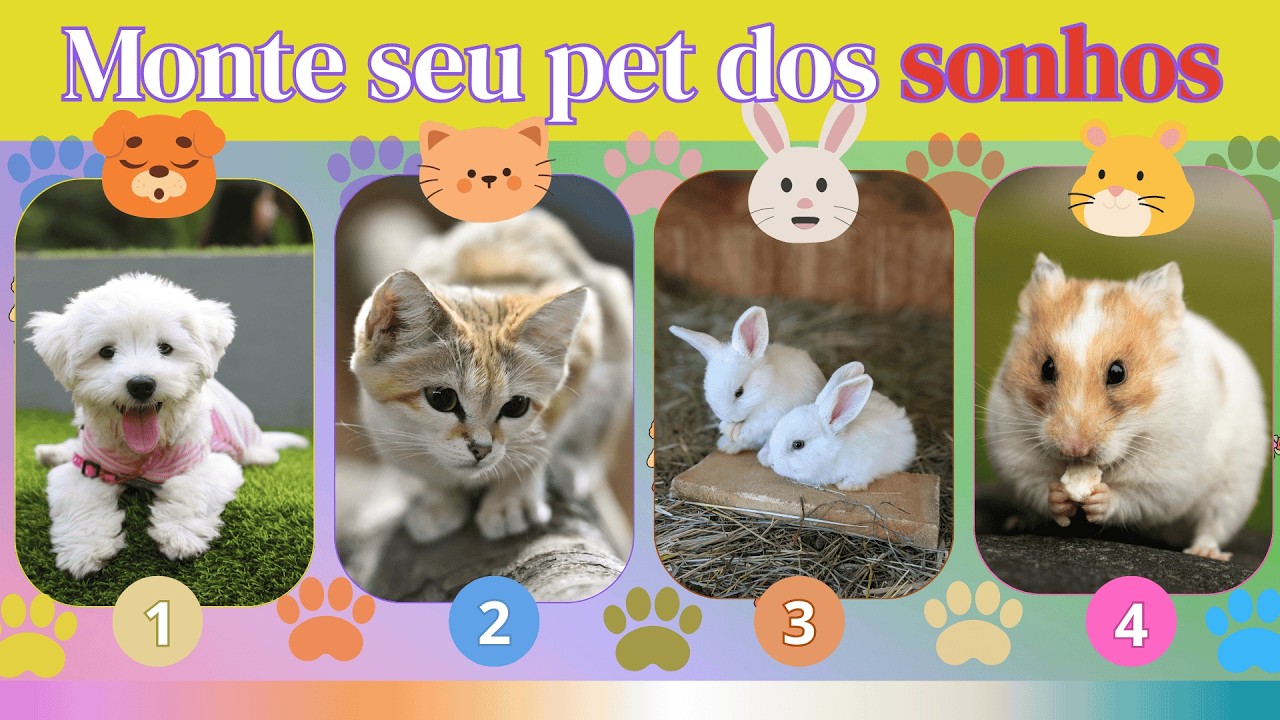😺🐶monte seu pet dos sonhos ! com as melhores escolhas !🐹🐰 #pets #quizmemoria #jogodasescolhas