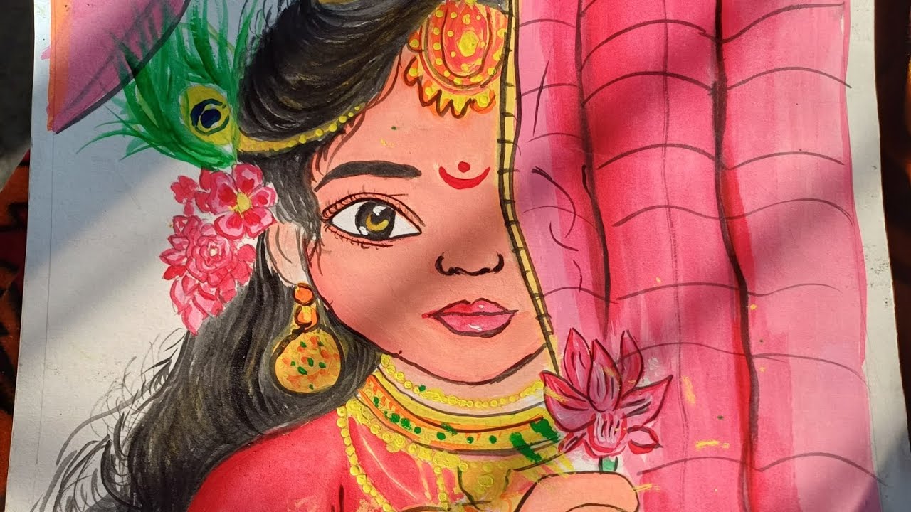 Radha drawing ❤️🙈  full video ❤️#video #viralvideo #artvideo #youtubevideos 