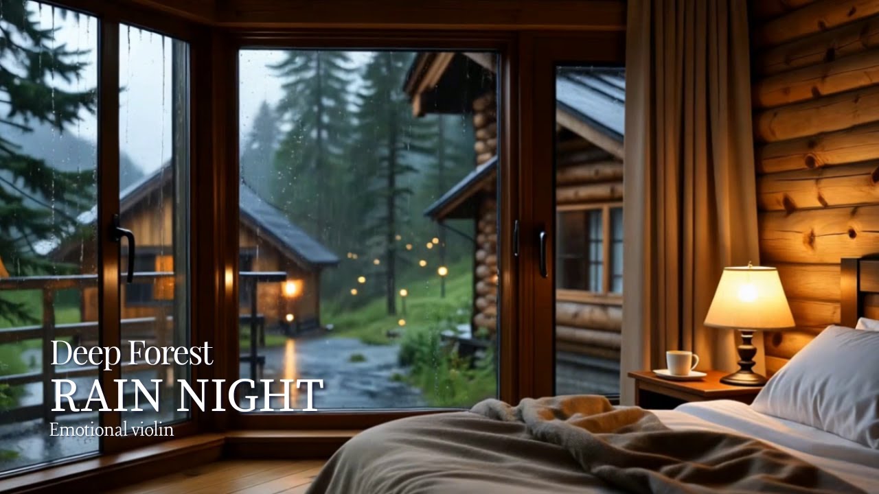 Rainy Forest Night with Deep Emotional Violin | Deep Emotional Relaxtion