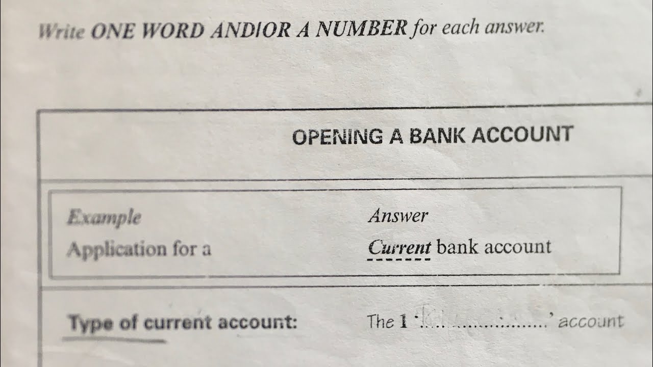Ielts listening opening a bank account Cambridge 6 test 3 check answer in description