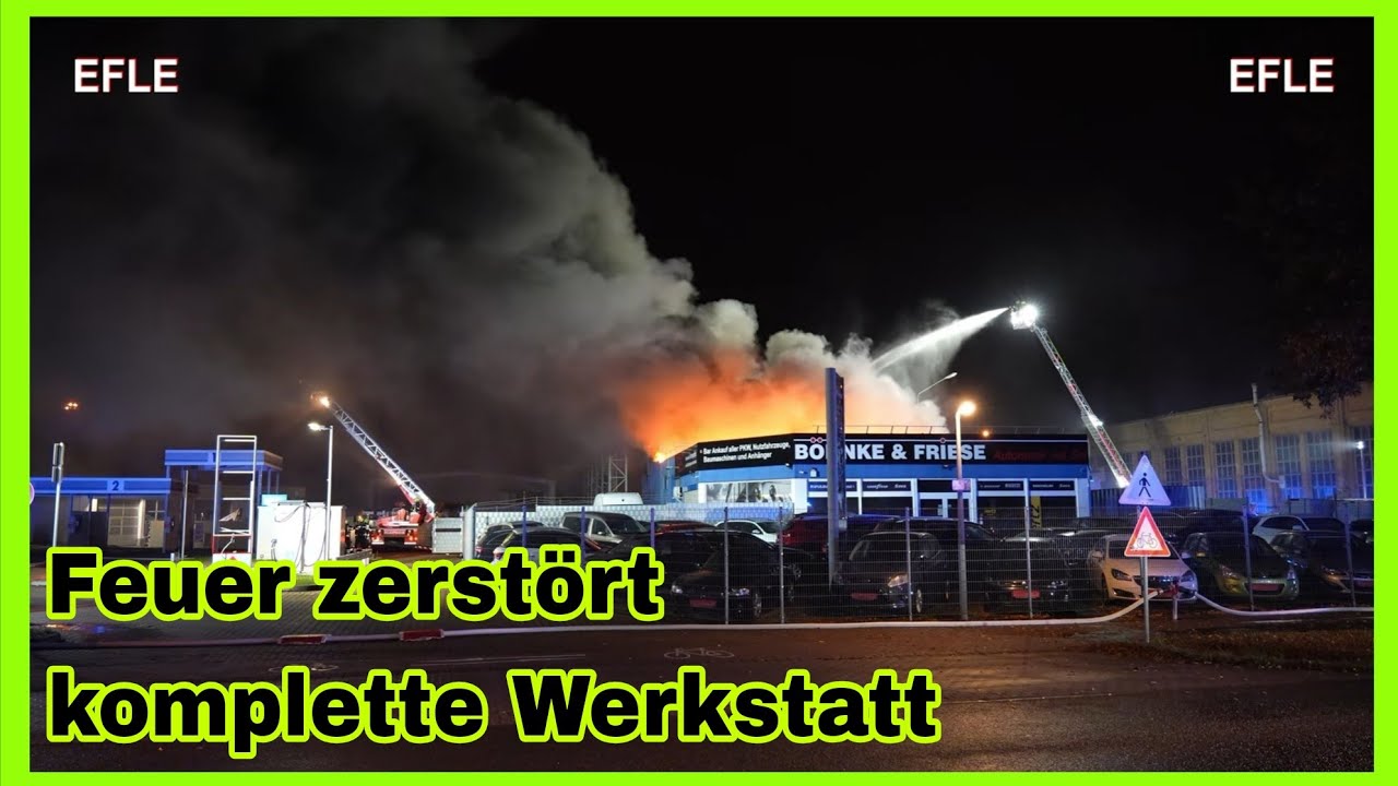 🔥Großbrand in Leipzig‼️KFZ-WERKSTATT IN FLAMMEN🆘️Autos und Maschinen durch Feuer zerstört🔥