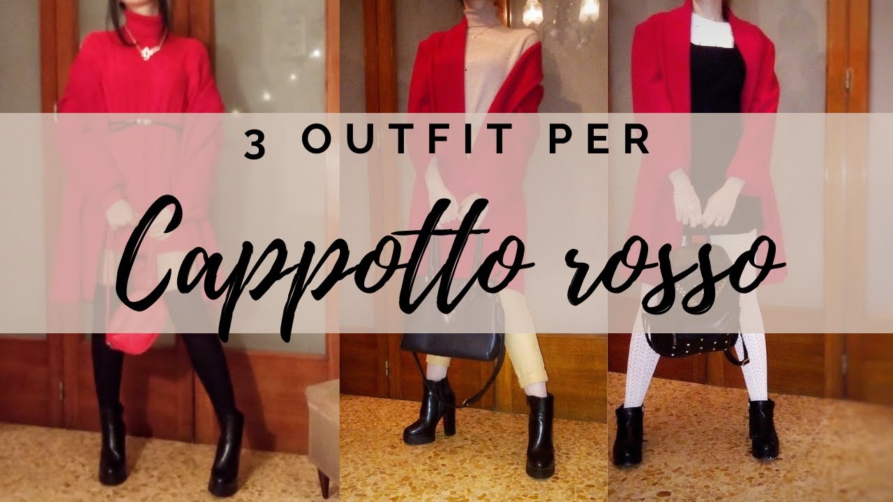 3 idee di outfif da abbinare al cappotto rosso | 3 outfit ideas to combine with the red coat