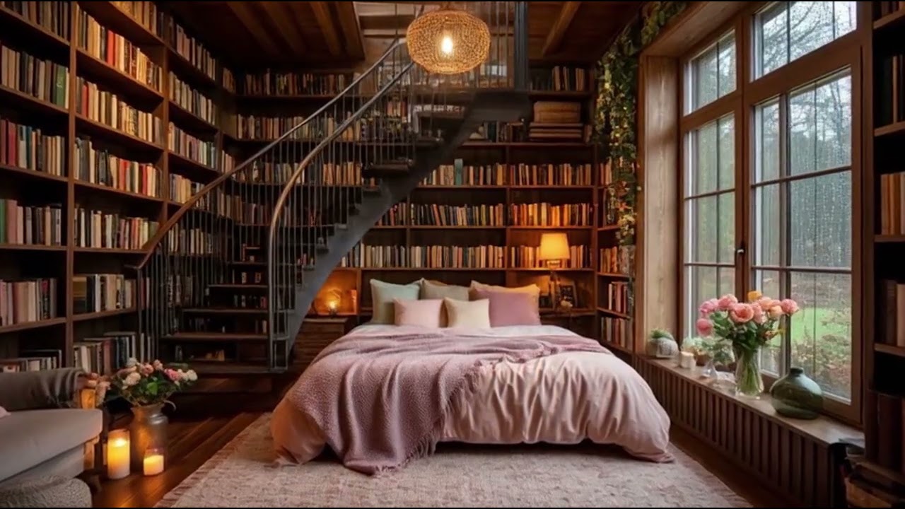 Уютная гостиная в стиле modern farmhouse: шум дождя за окном (1 час).
