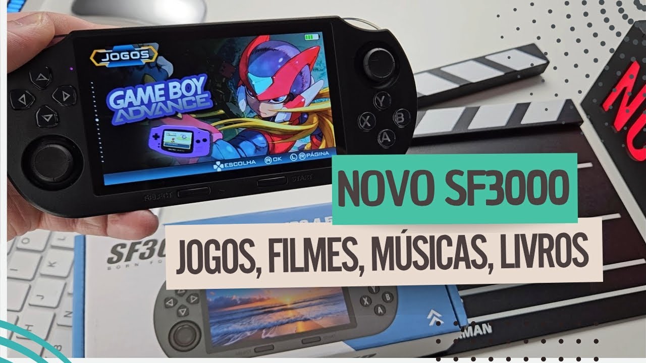 NOVO SF3000 Console Portátil Com JOGOS, FILMES, MUSICAS e E-BOOKS é Bom?