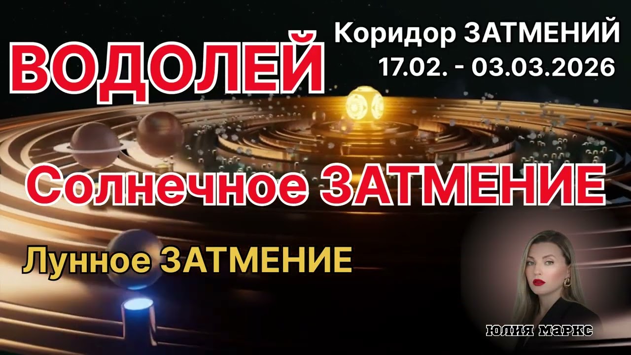 ВОДОЛЕЙ ♒️ КОРИДОР ЗАТМЕНИЙ 17.02.- 03.03.2026 | Солнечное Затмение в ♒️ и Лунное Затмение в ♍️