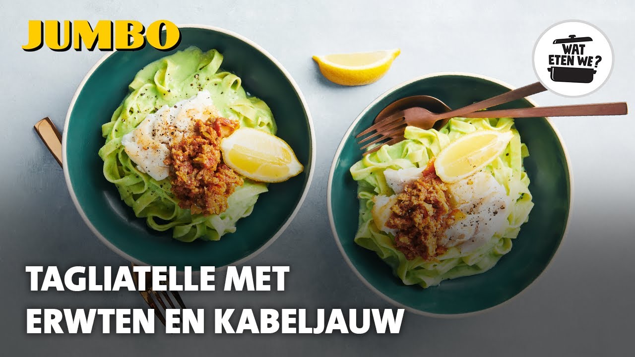 Wat eten we? Tagliatelle met erwten en kabeljauw