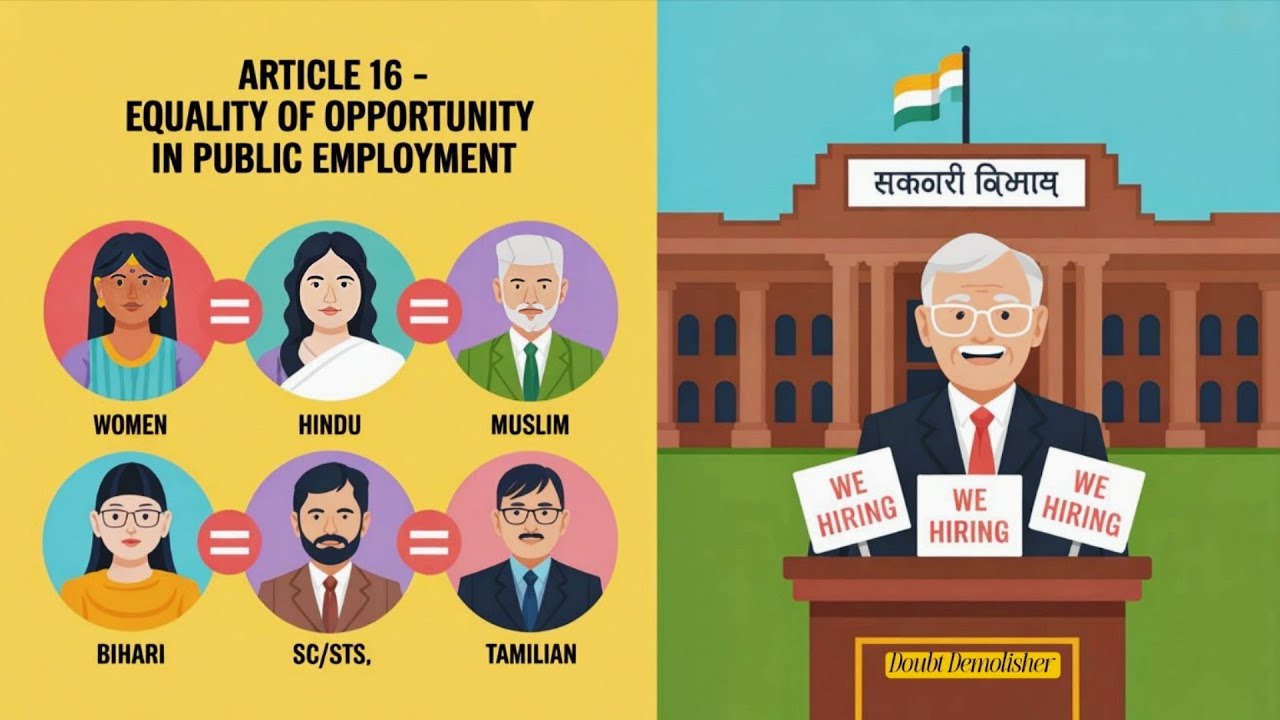 Article 16 | Equality of Opportunity in Public Employment | Fundamental Rights | UPSC, SSC, JKPSC