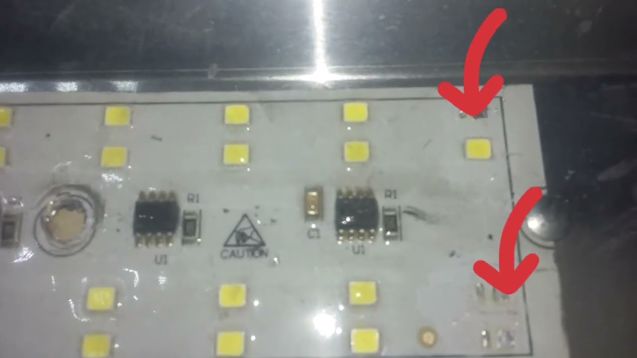 47. Lámpara LED 50W para exteriores no encendia... LED malos.