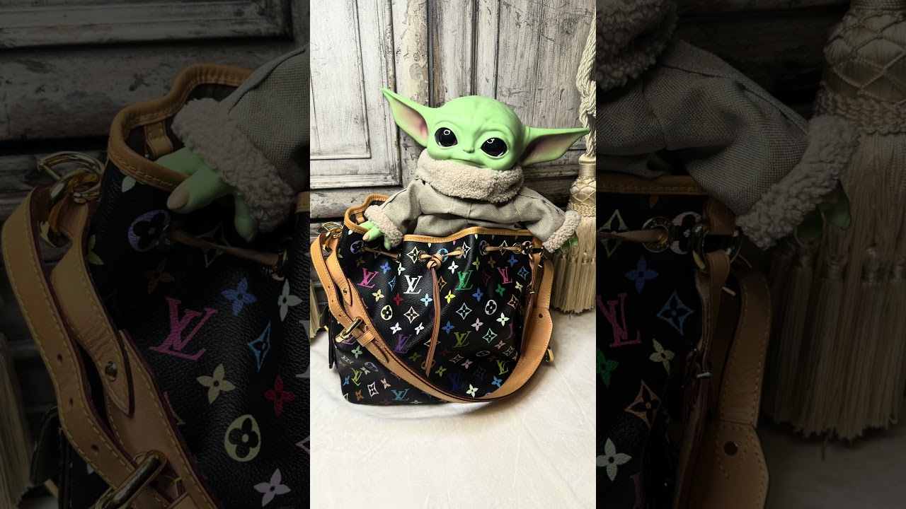 Grogu in my Louis Vuitton Multicolor Petit Noe, and The Force at the end.