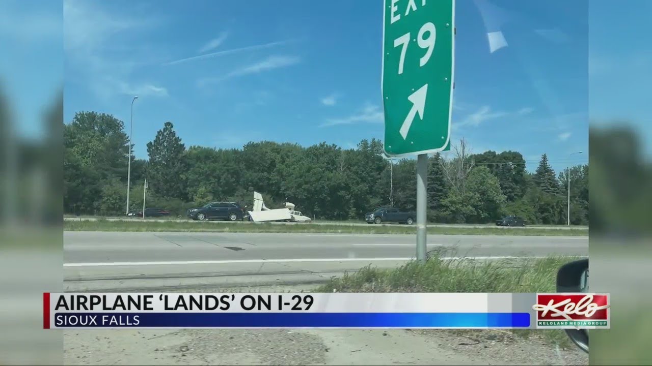 Airplane 'lands' on I-29