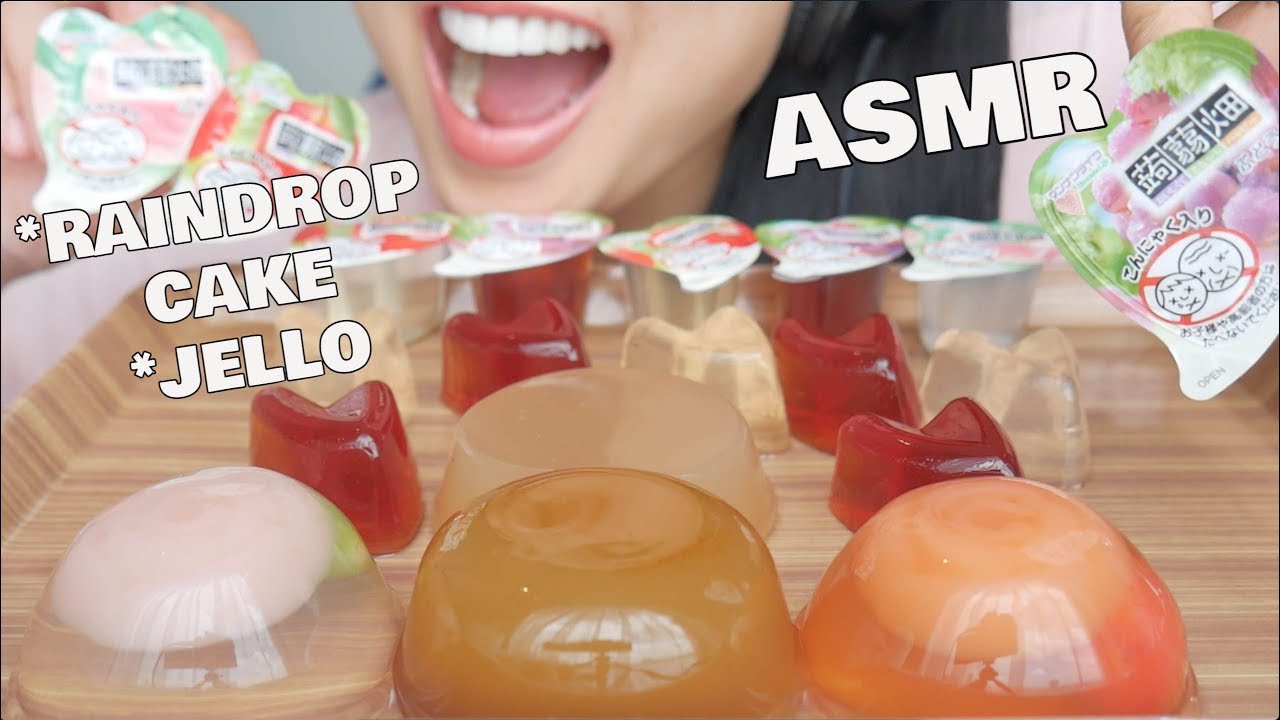ASMR Mizu Shingen Mochi AKA Raindrop CAKE + Jello (RELAXING EATING SOUNDS) NO TALKING | SAS-ASMR