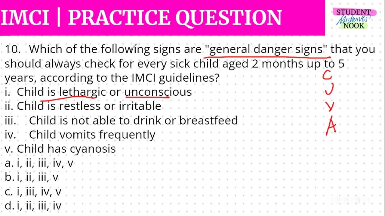 INFANT CARE AND FEEDING - IMCI LESSON AND PRACTICE QUESTION