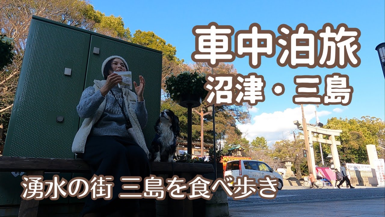 【犬と車中泊の旅】湧水の街・三島さんぽ / 三島スカイウォーク / 柿田川公園 / 源兵衛川 / 三島コロッケ / クレマチスの丘 / ベルナール・ビュッフェ美術館