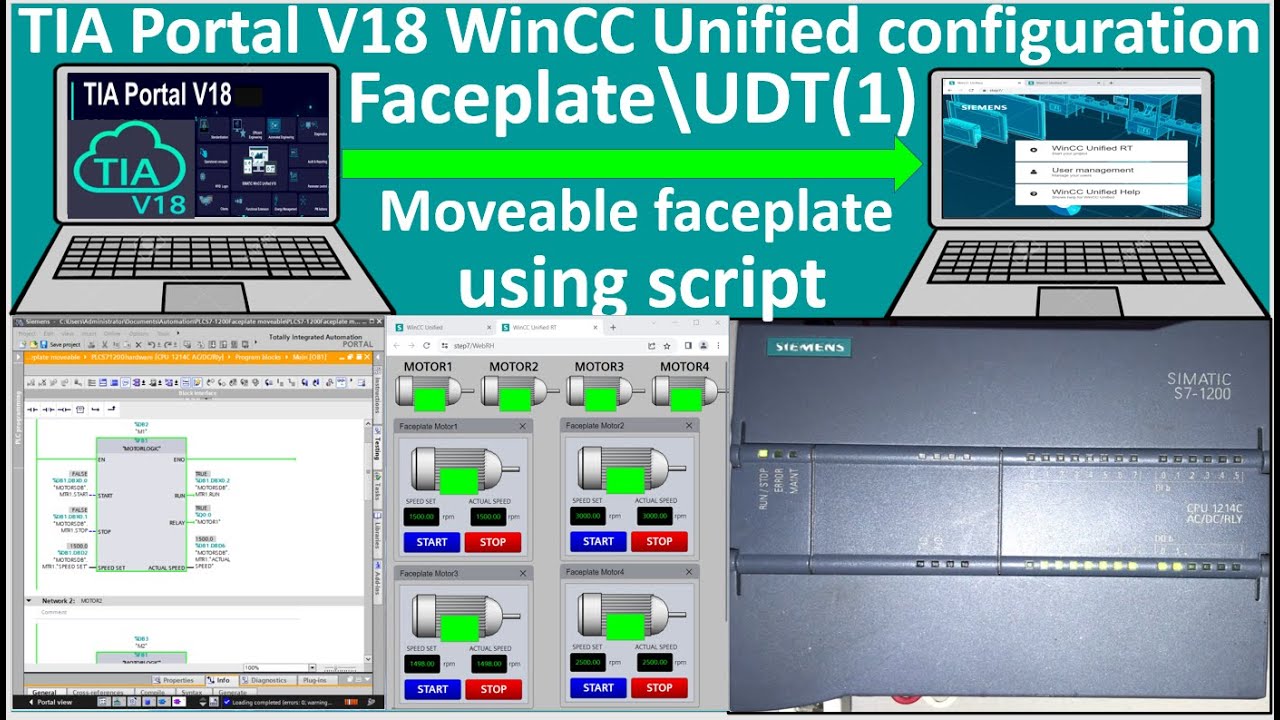 TIA Portal V18 WinCC Unified moveable faceplate tutorial| TIA Portal V18 Unified| PLC S7-1200 part-1