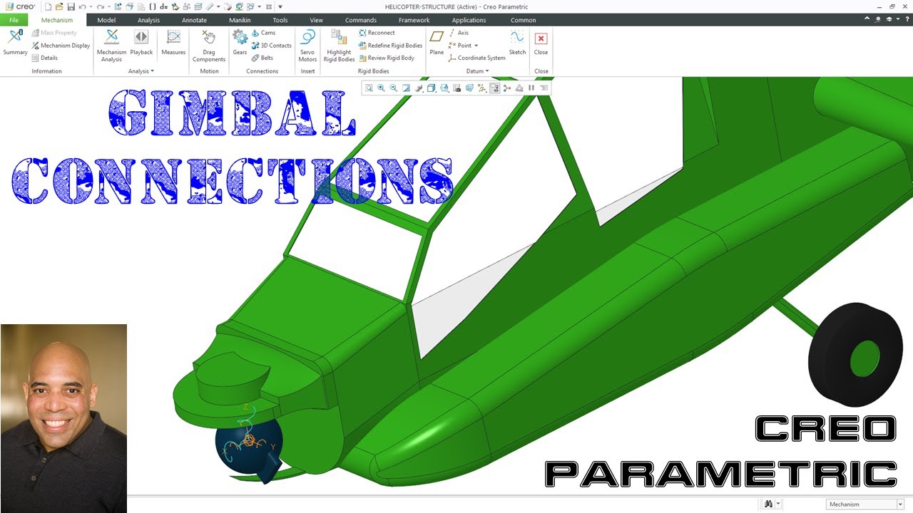 Creo Parametric - Mechanisms | How to Create a Gimbal Connection
