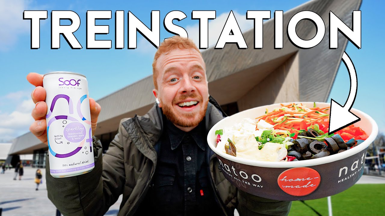 Leven van TREINSTATION eten! 🤩 🌯 *Nieuw Eten*