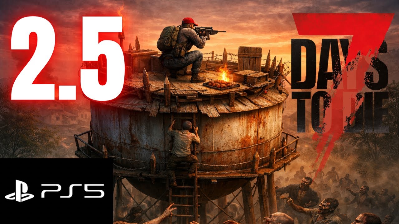 Water Tower Horde Base! 7 Days to Die Console PS5 