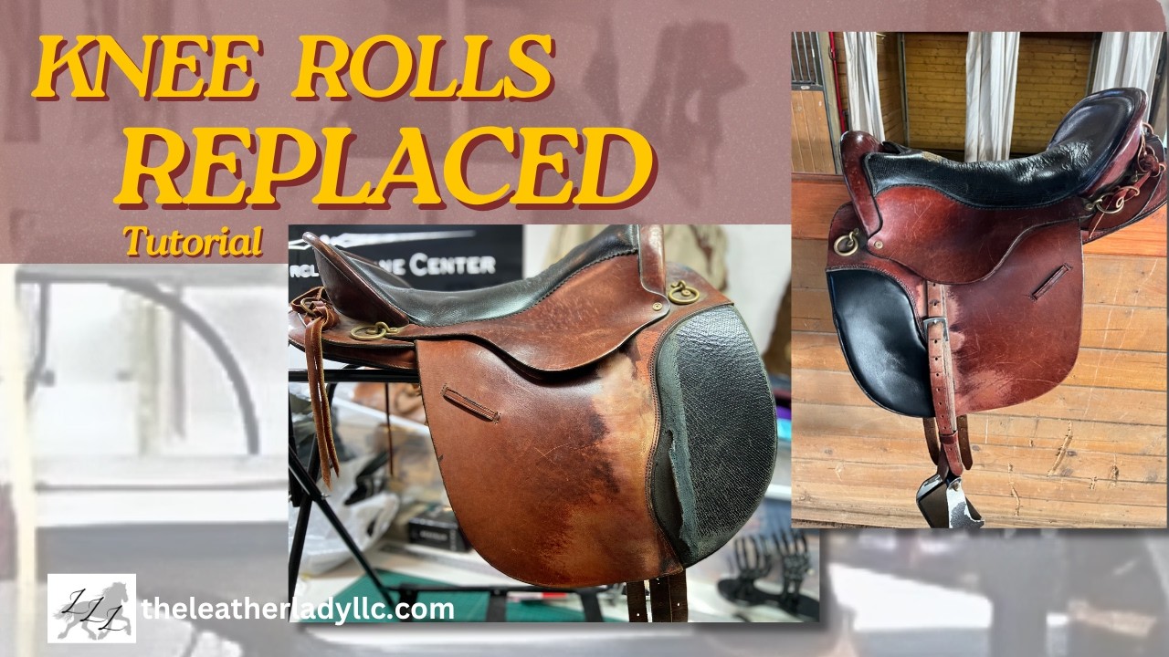 Saddle Repair - Knee Roll Replacement On A Tucker Saddle, Can Apply to An English Saddle too.