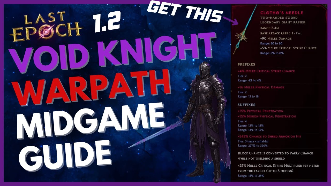 Void Knight Warpath Midgame Guide | Crush Monoliths ASAP! | Last Epoch Season 2
