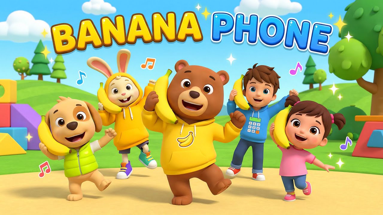 Banana Phone 🍌 Fun Dance Song for Kids | Ring Ring, Clap & Move! Nursery Rhymes | Kids Action Song