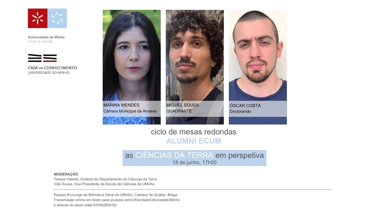 Ciclo de mesas redondas ALUMNI ECUM 2024 – Ciências da Terra