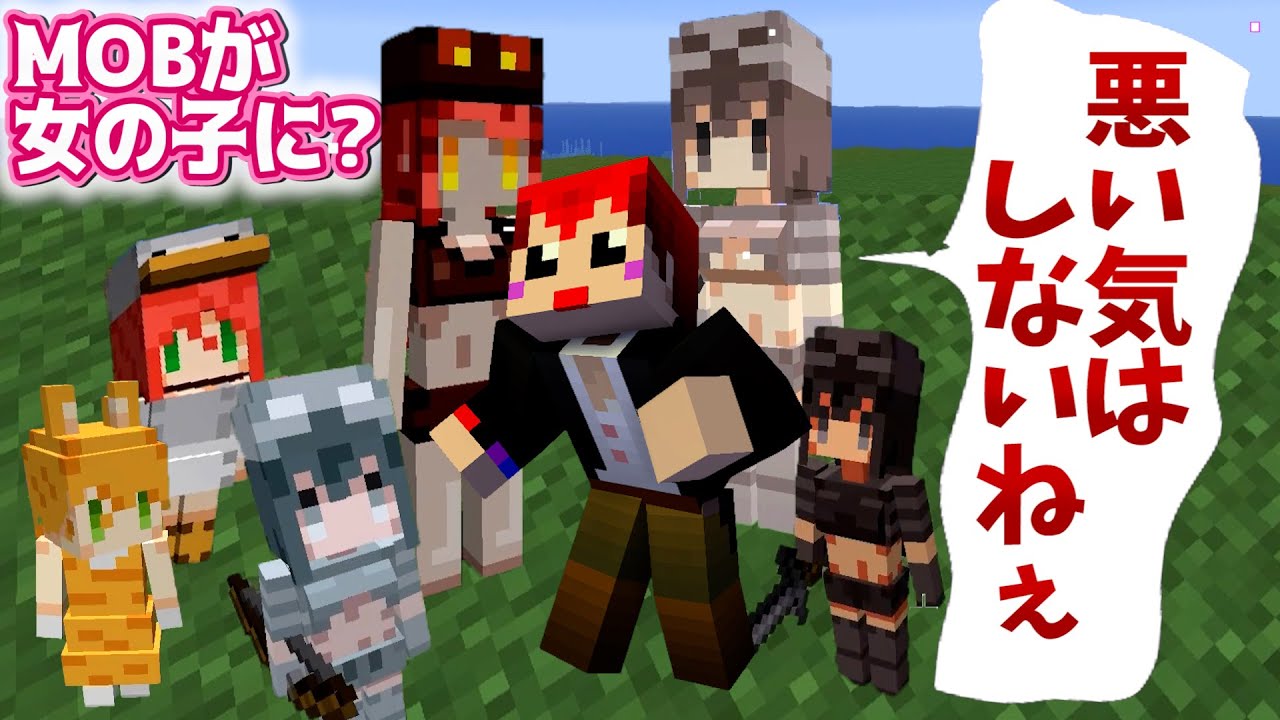 マイクラなのに MOBが女の子になっちゃった!!【赤髪のとも/あかがみん】
