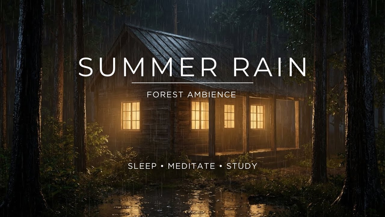 Soft Summer Rain | Deep in the Forest | Study and Focus Ambience | No Ads
