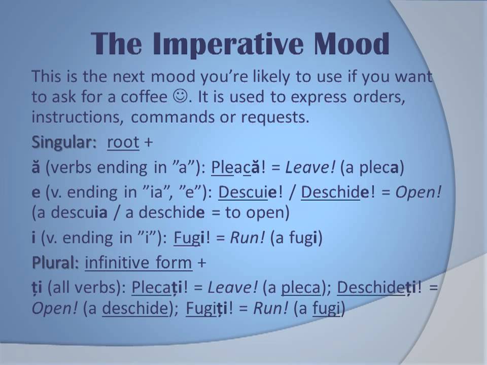 Basic Romanian Grammar Lesson 7: Morphology - The Verb (1/3)