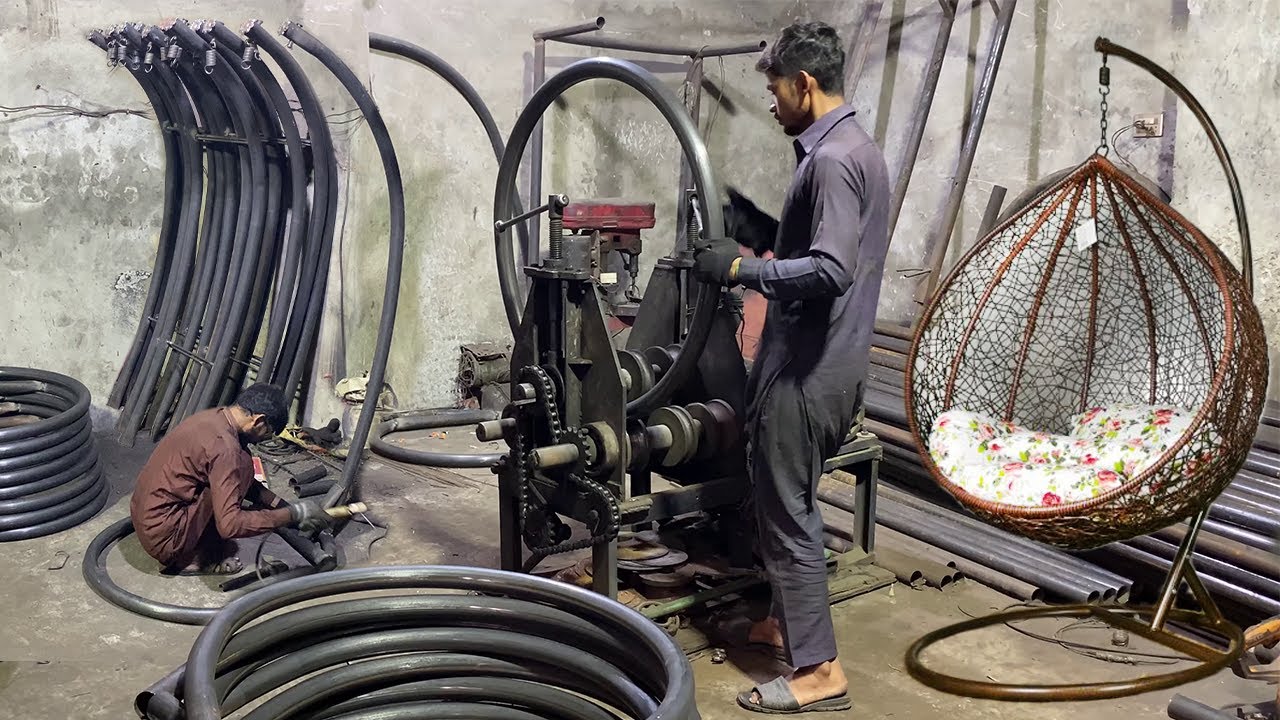 How Swing Chair is Made | Complete Process from Welding to Weaving