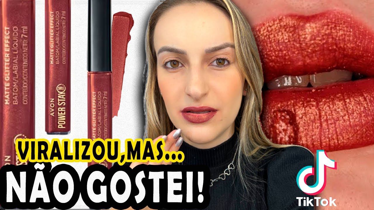 Batom POWER STAY Glitter Effect Avon | NUDE ILUMINADO ✨